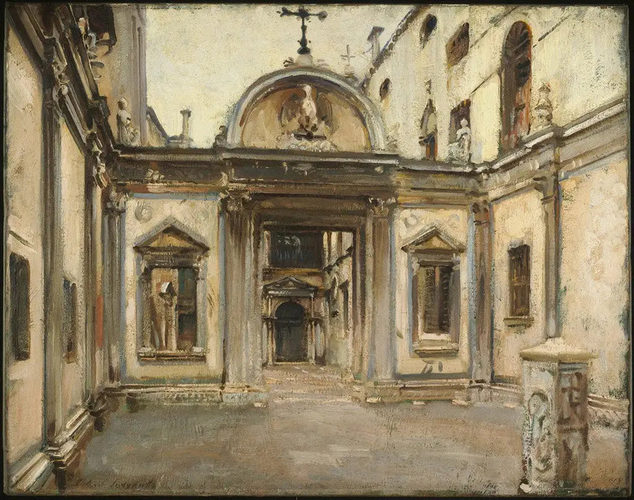 Gården af Scuola Grande di San Giovanni Evangelista, Venedig, Italien. - John Singer Sargent