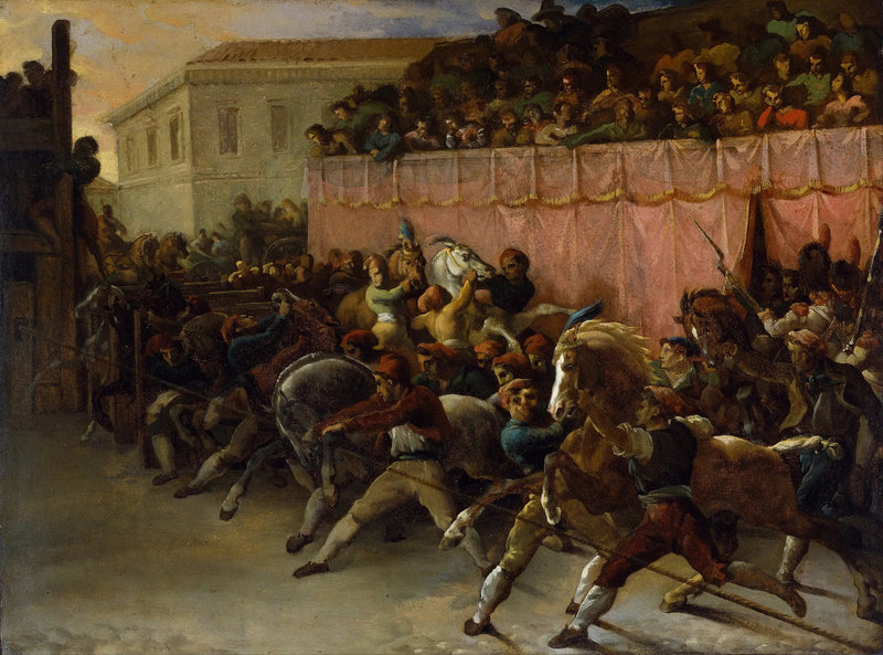 Frie hestevæddeløb i Rom - Théodore Géricault