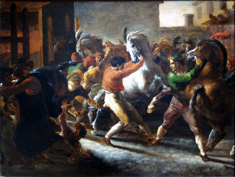 Frie hestevæddeløb i Rom - Théodore Géricault