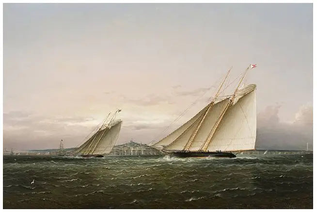 Yachtløb i Boston havn. - James E. Buttersworth