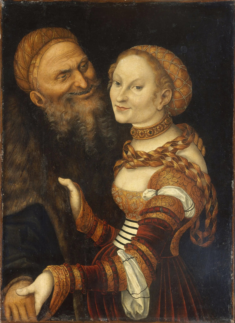 Courtisane og Vieillard - Lucas Cranach den Ældre