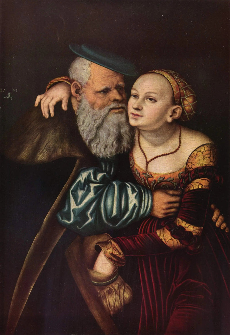 Courtisane og gammelmand - Lucas Cranach den Ældre