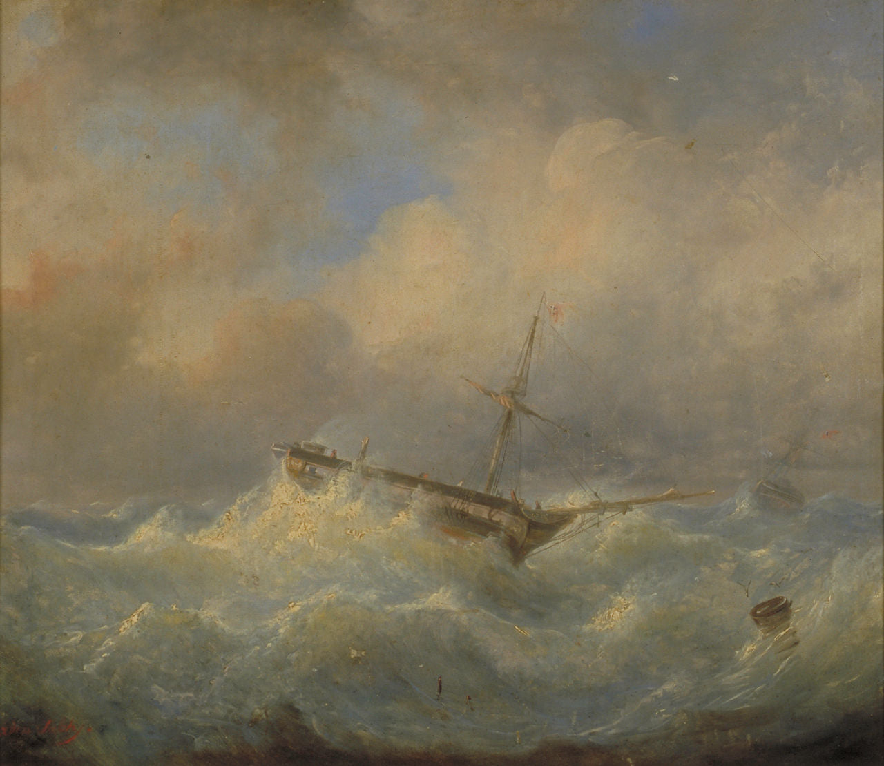 Navire en détresse, Raden Saleh, vers 1842