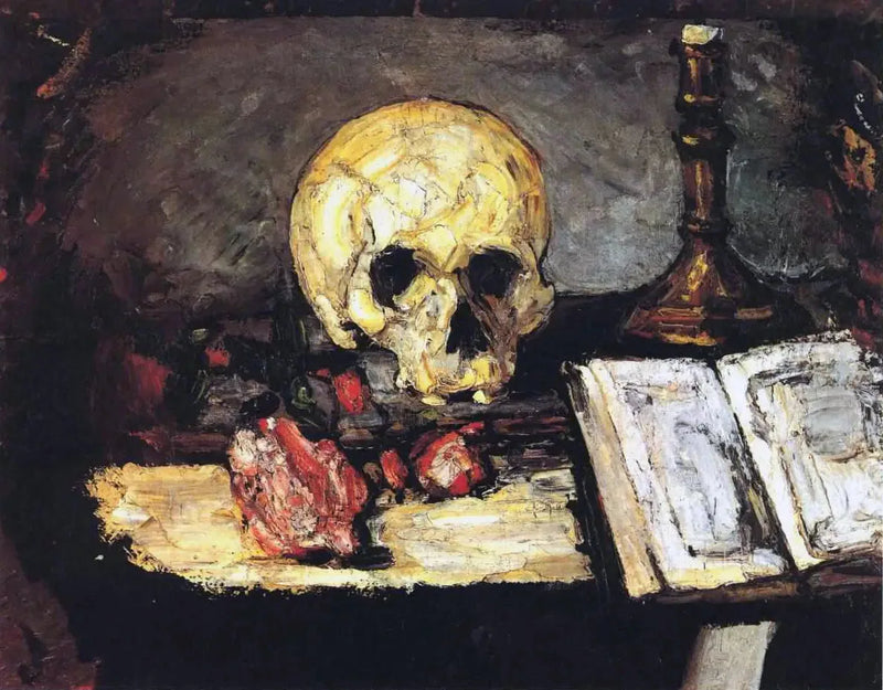 Kranium og lysestage - Paul Cézanne