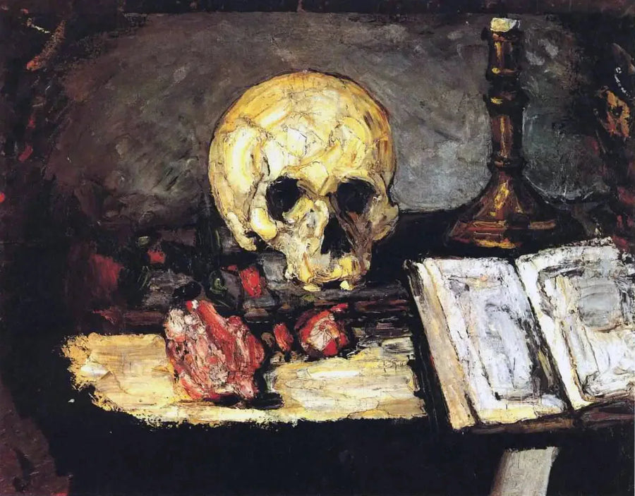Kranium og lysestage - Paul Cézanne