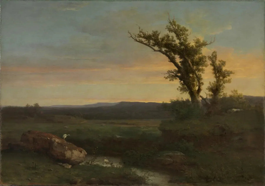 Aftenrøde over landskabet - George Inness