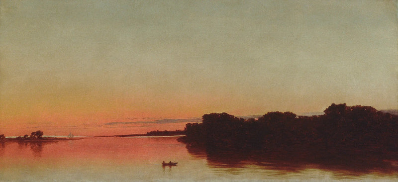 Aftenrøde over Sound, Darien, Connecticut - John Frederick Kensett