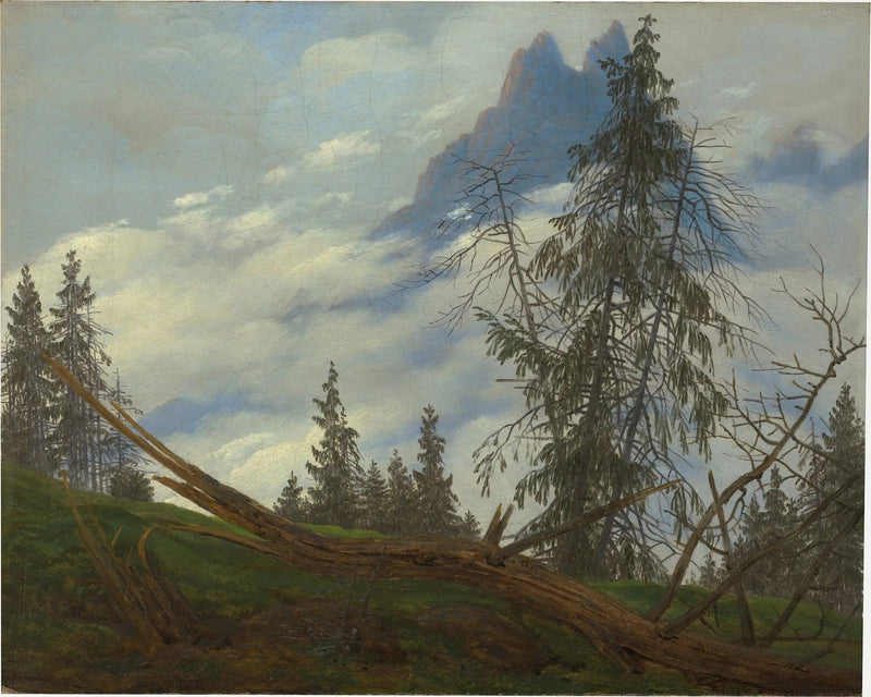 Bjergtop med skyerne - Caspar David Friedrich