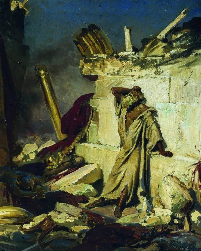 Profetens Jeremiahs råb på ruinerne af Jerusalem - Ilya Repin