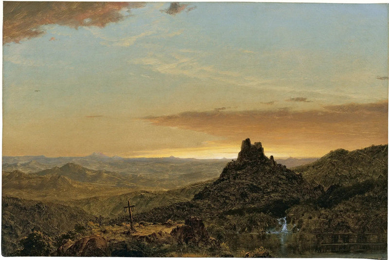 Kors i et landligt landskab - Frederic Edwin Church