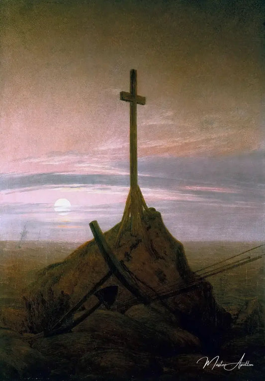 Croix surplombant la mer Baltique - Caspar David Friedrich - Reproductions de tableaux et peintures haut de gamme