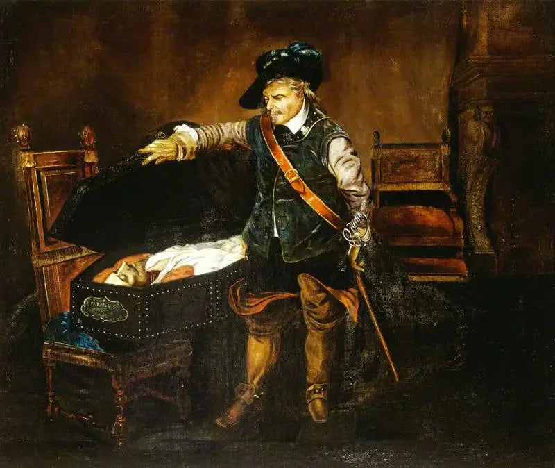 Cromwell, der betragter kroppen af Charles I - Paul Delaroche
