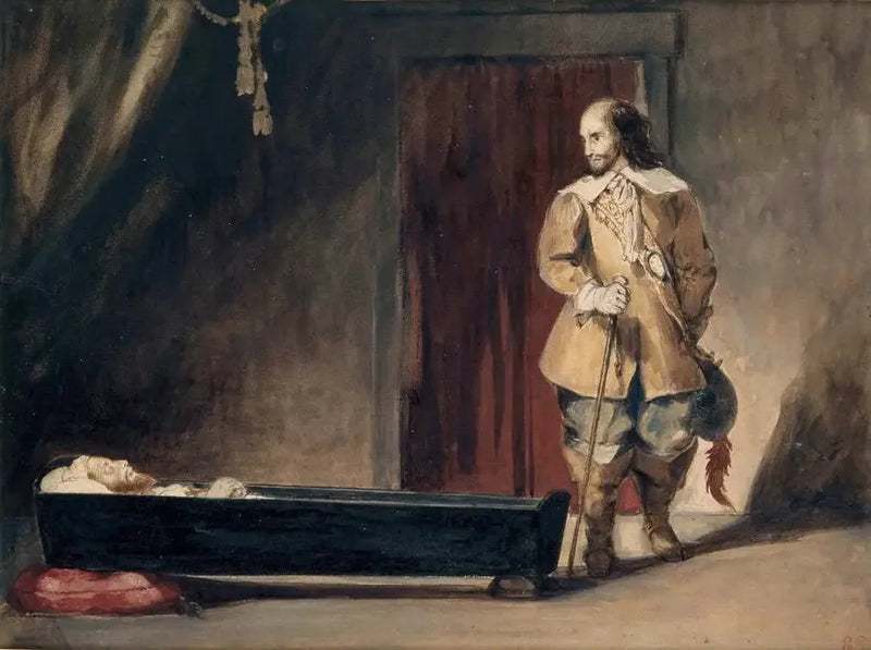 Cromwell foran kisten af Charles I - Eugène Delacroix