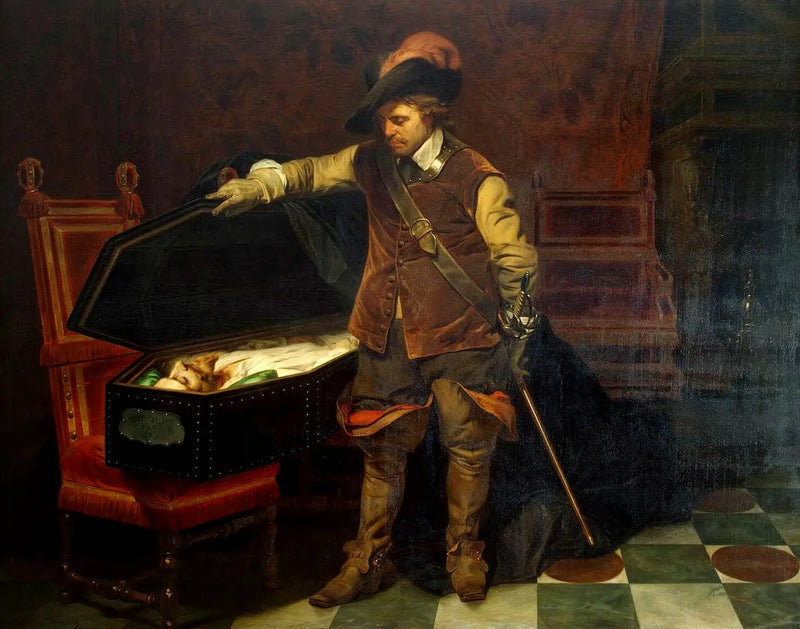 Cromwell foran kisten af Charles I - Paul Delaroche