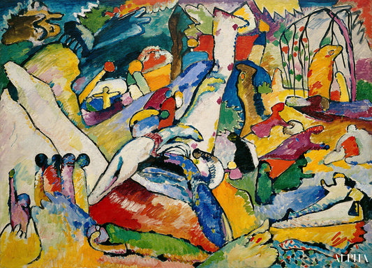 Skitse til komposition II - Vassily Kandinsky - Reproduktioner af malerier og højkvalitets malerier