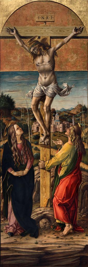 Crucifixion avec la vierge et Saint Jean l'évangéliste - Carlo Crivelli image 1 reproduction artisanale de tableau