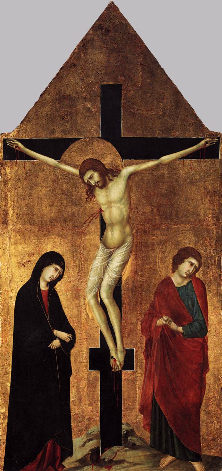 Korsfæstelsen med Jomfruen og Sankt Johannes Evangelisten - Ugolino di Nerio