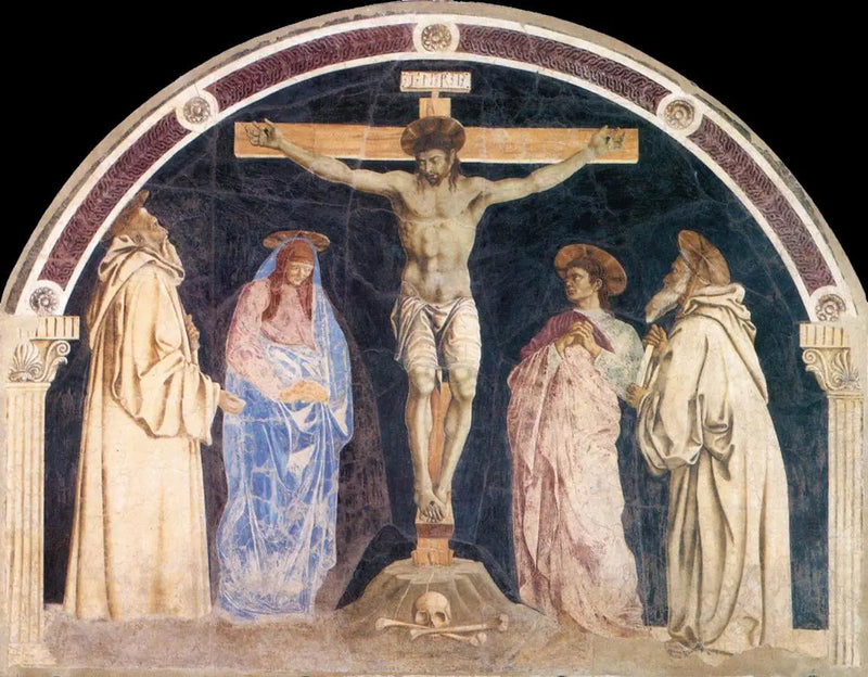 Korsfæstelse med Jomfruen og tre helgener - Andrea del Castagno