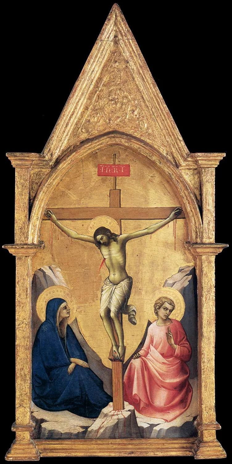 Korsfæstelse med Jomfru Maria og Sankt Johannes - Lorenzo Monaco