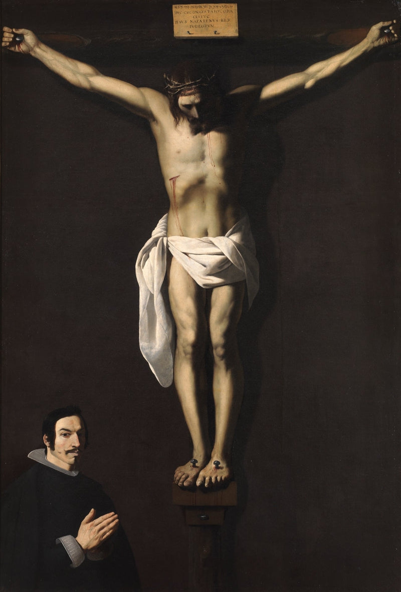 Korsfæstelse med en donator - Francisco de Zurbarán