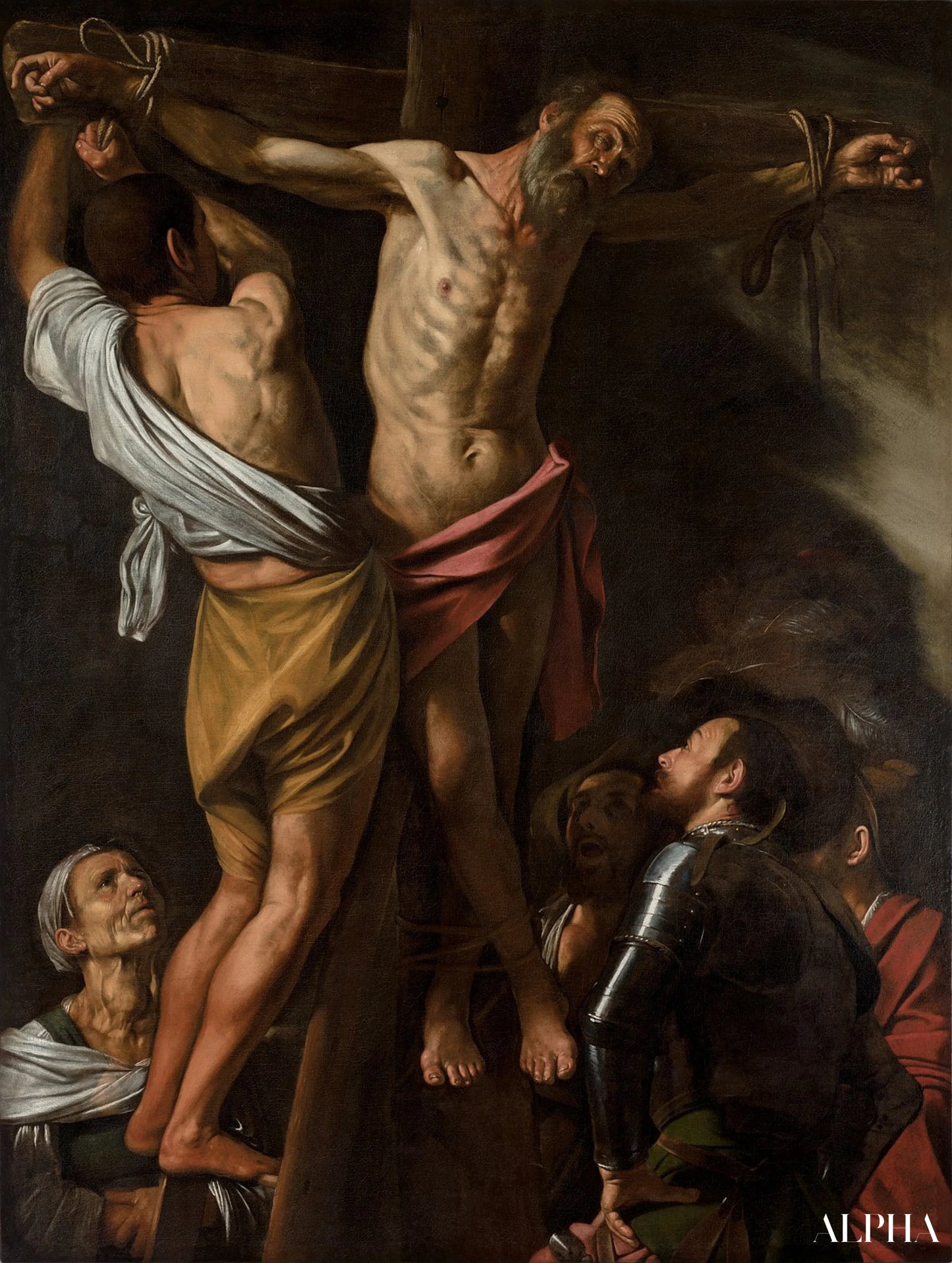 Korsfæstelse af André - Caravaggio - Reproduktioner af malerier og højkvalitets malerier