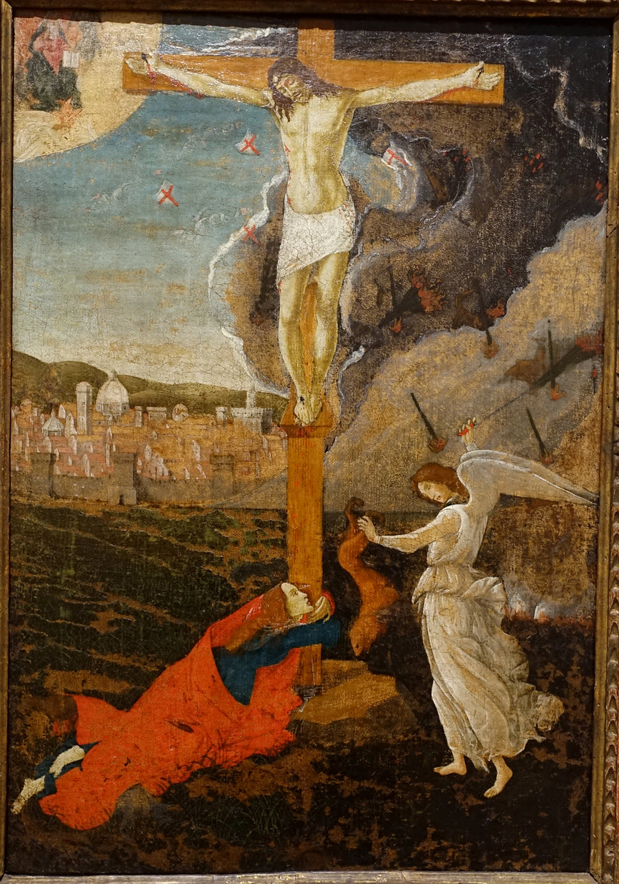 La Crucifixion mystique de Sandro Botticelli photographiée au Fogg Museum, vers 1500, Harvard 1924.27 – reproduction peinture à l’huile sur toile