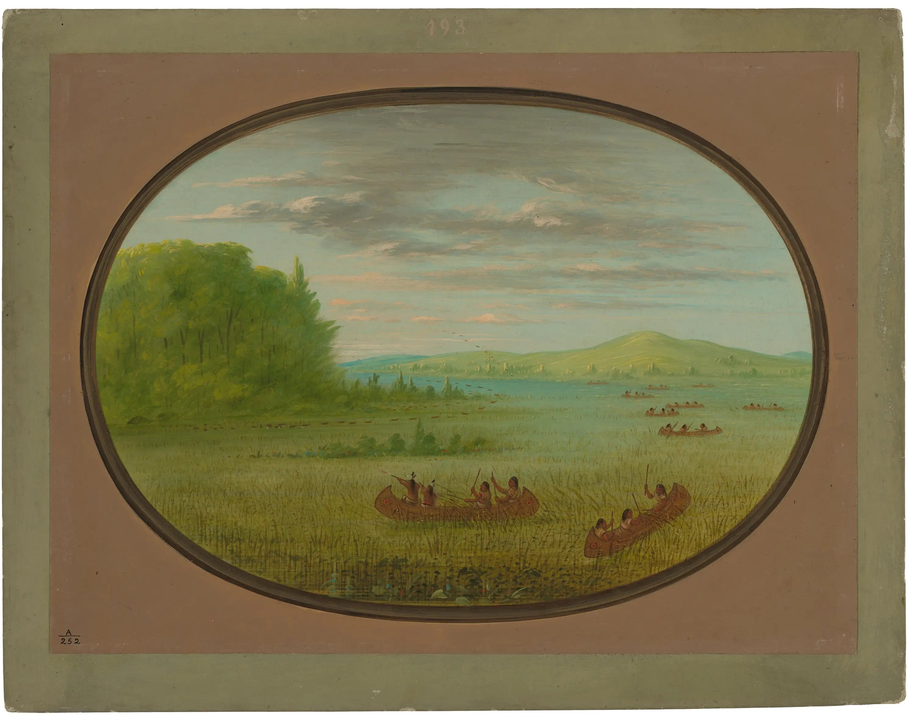 Cueillette de riz sauvage - Winnebago - George Catlin - Alpha Reproduction