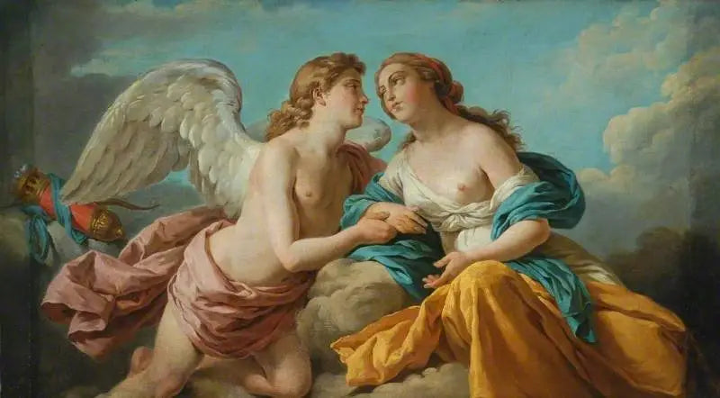 Cupidon og Psyche, allegori over de fem sanser - Louis Jean François Lagrenée