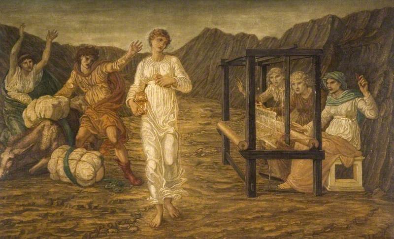 Cupid og Psyche - Grøn vægmalerier fra paladset - Edward Burne-Jones