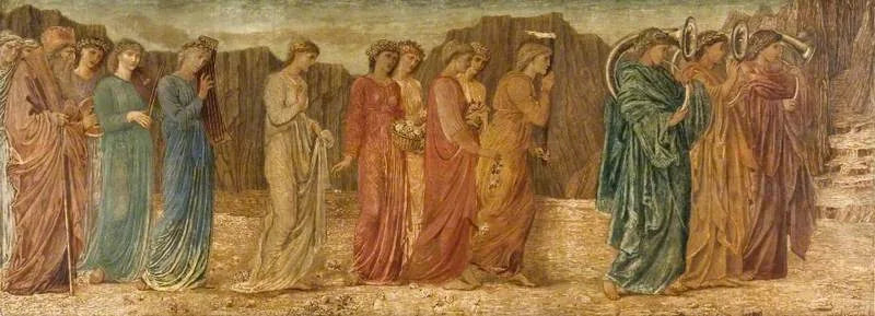 Cupid og Psyche - Grøn vægmalerier i paladset - Edward Burne-Jones