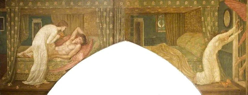 Cupid og Psyche - Vægmalerier i det grønne palads - Edward Burne-Jones