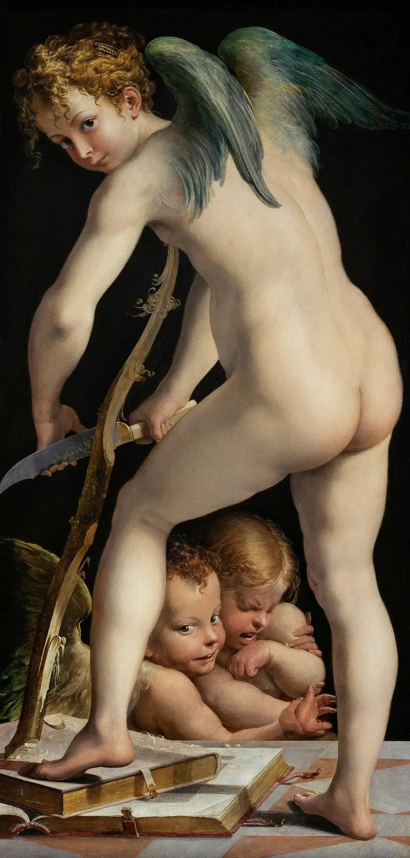 Cupidon fremstiller sin bue - Parmigianino