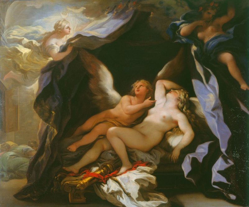 Cupid besøger Psyke sovende - Luca Giordano