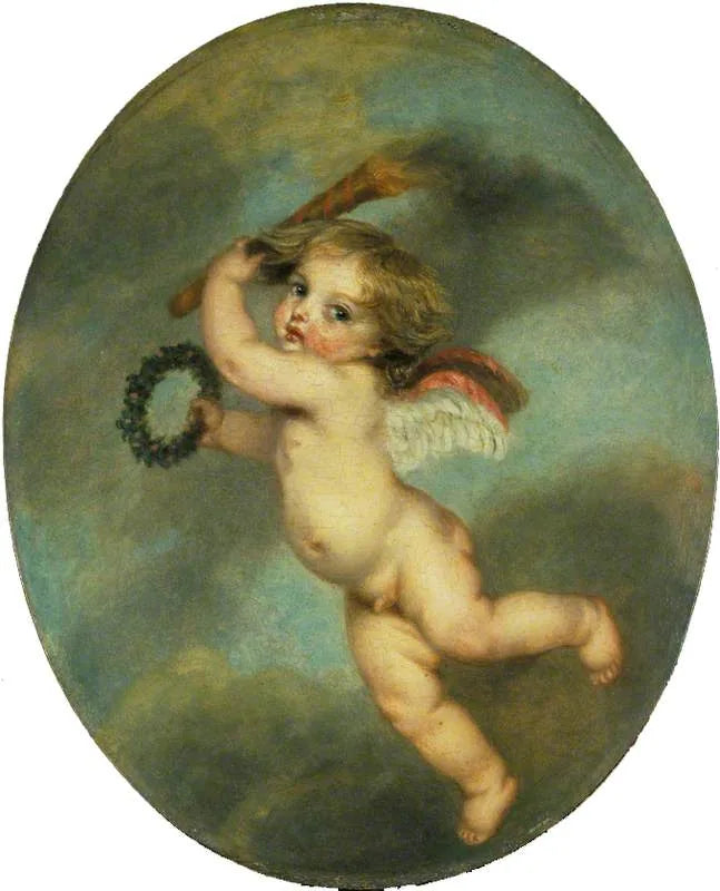 Flyvende Cupid med en fakkel - Jean-Baptiste Greuze
