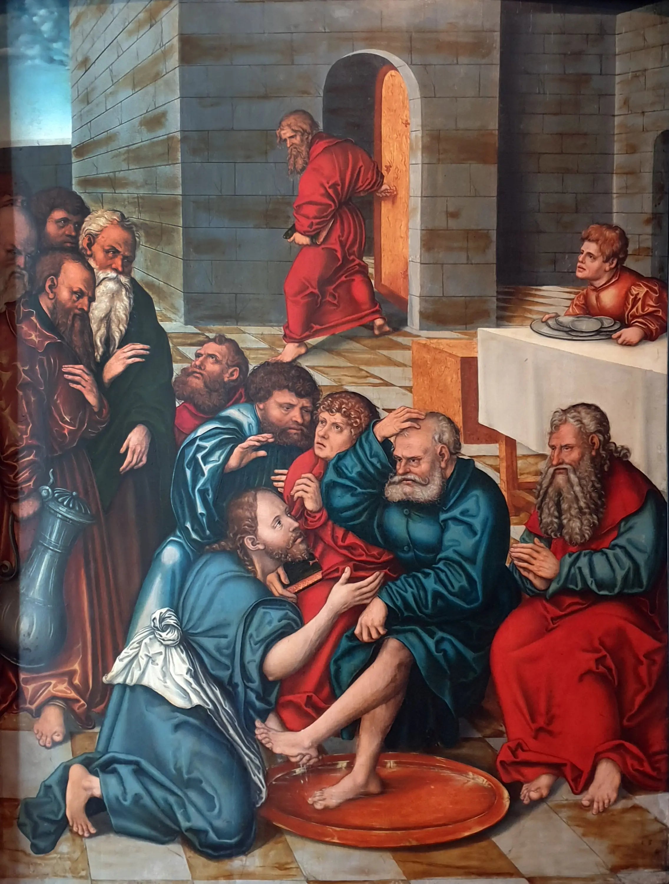 Cycle de la Passion: Le Christ lavant les pieds des apôtres - Lucas Cranach the Elder - Alpha Reproduction