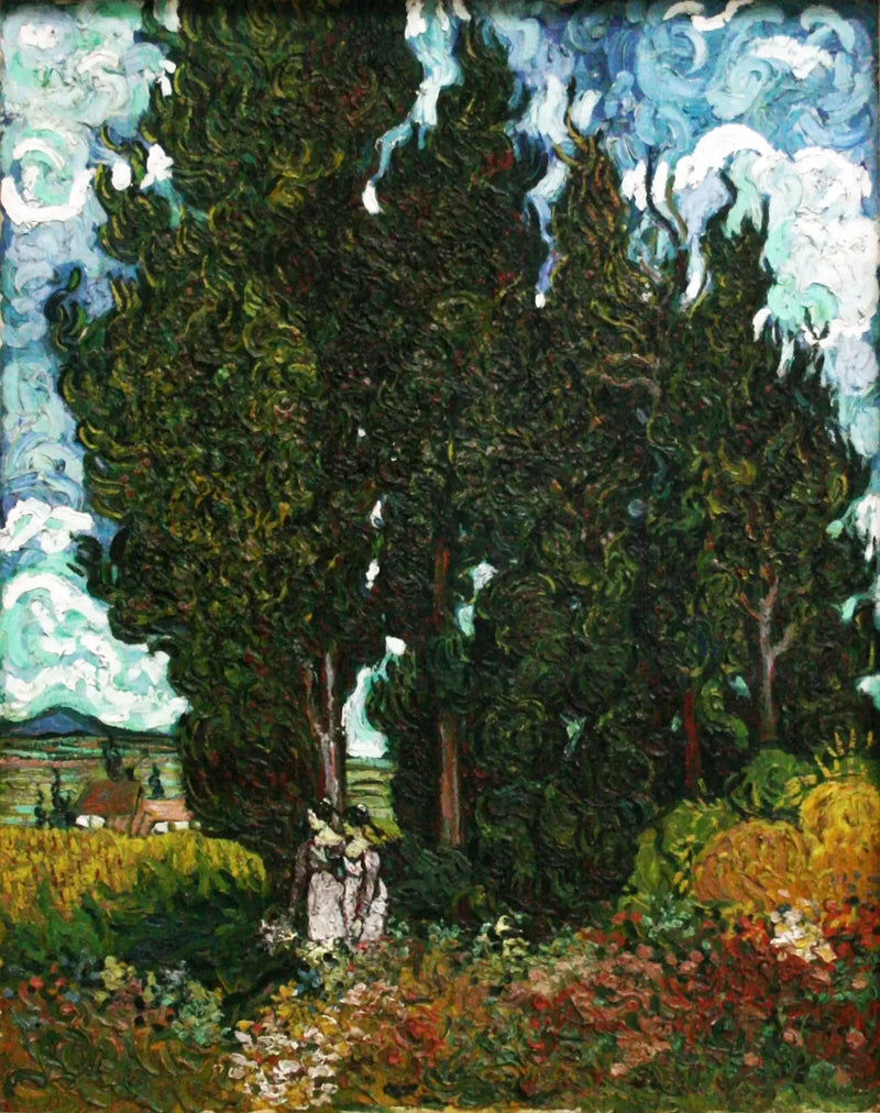 Cypres med to figurer - Vincent van Gogh