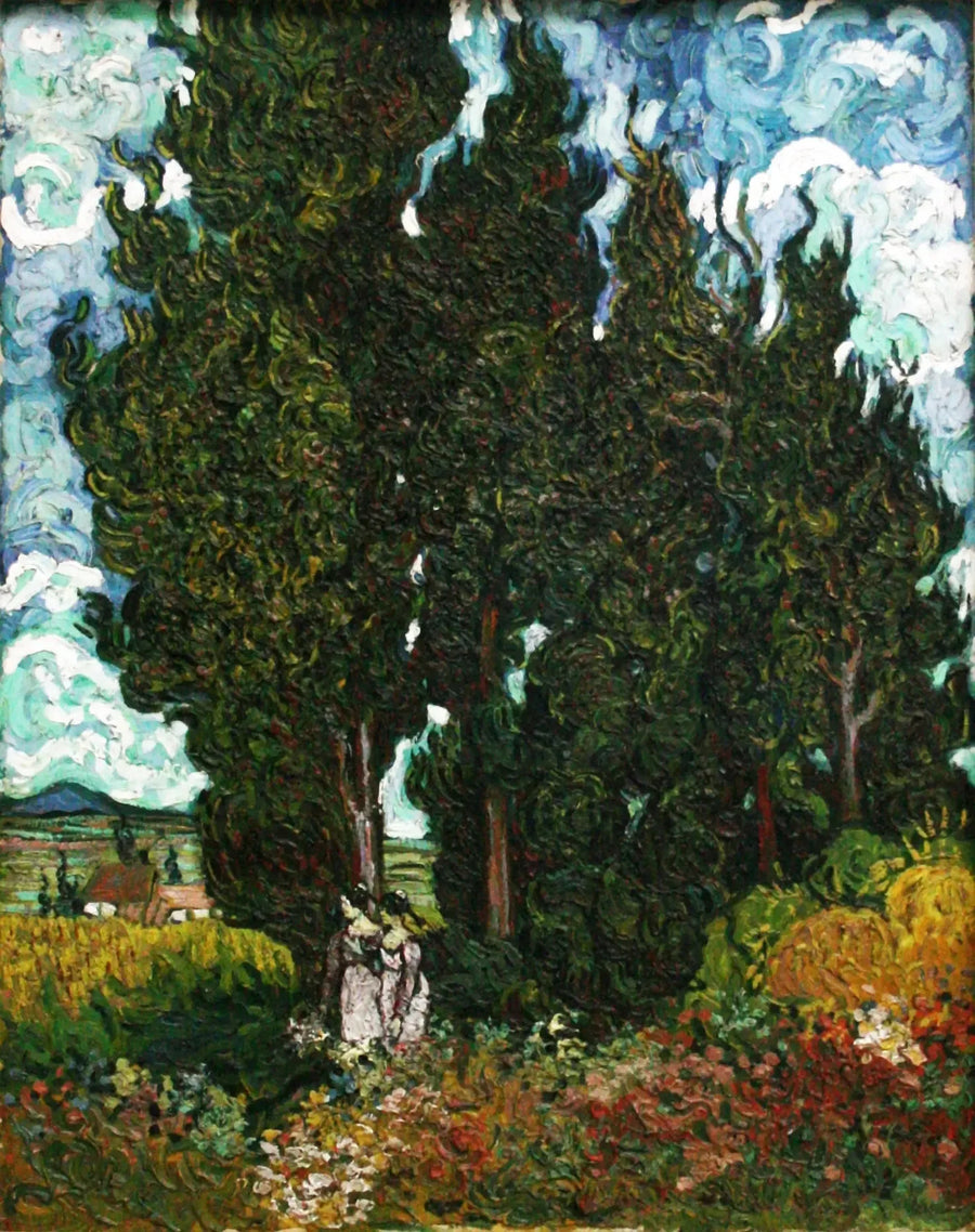Cypres med to figurer - Vincent van Gogh