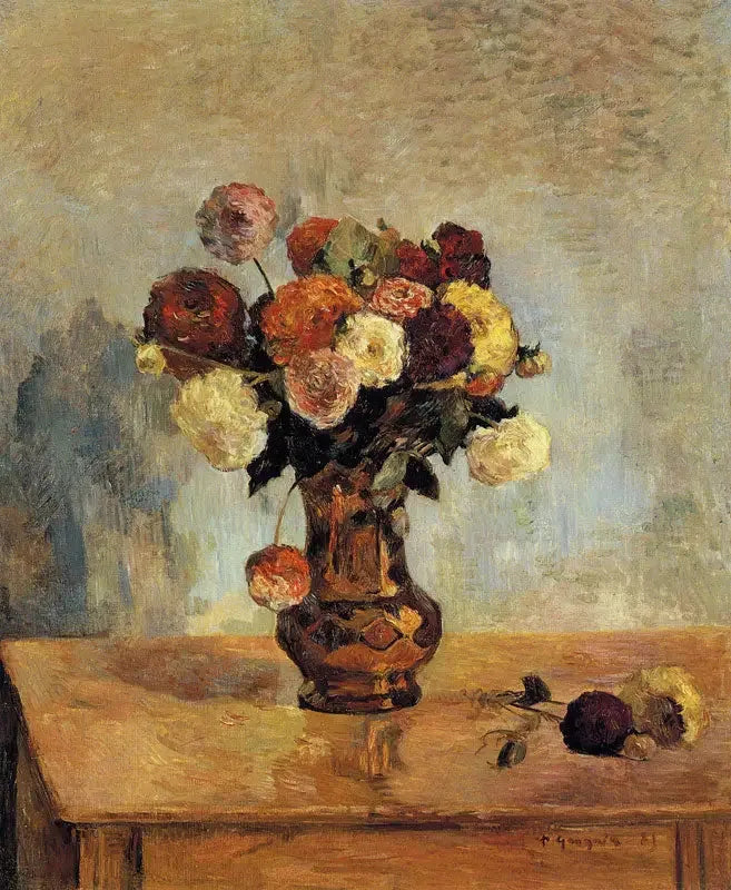 Dahliaer i en kobbervase - Paul Gauguin