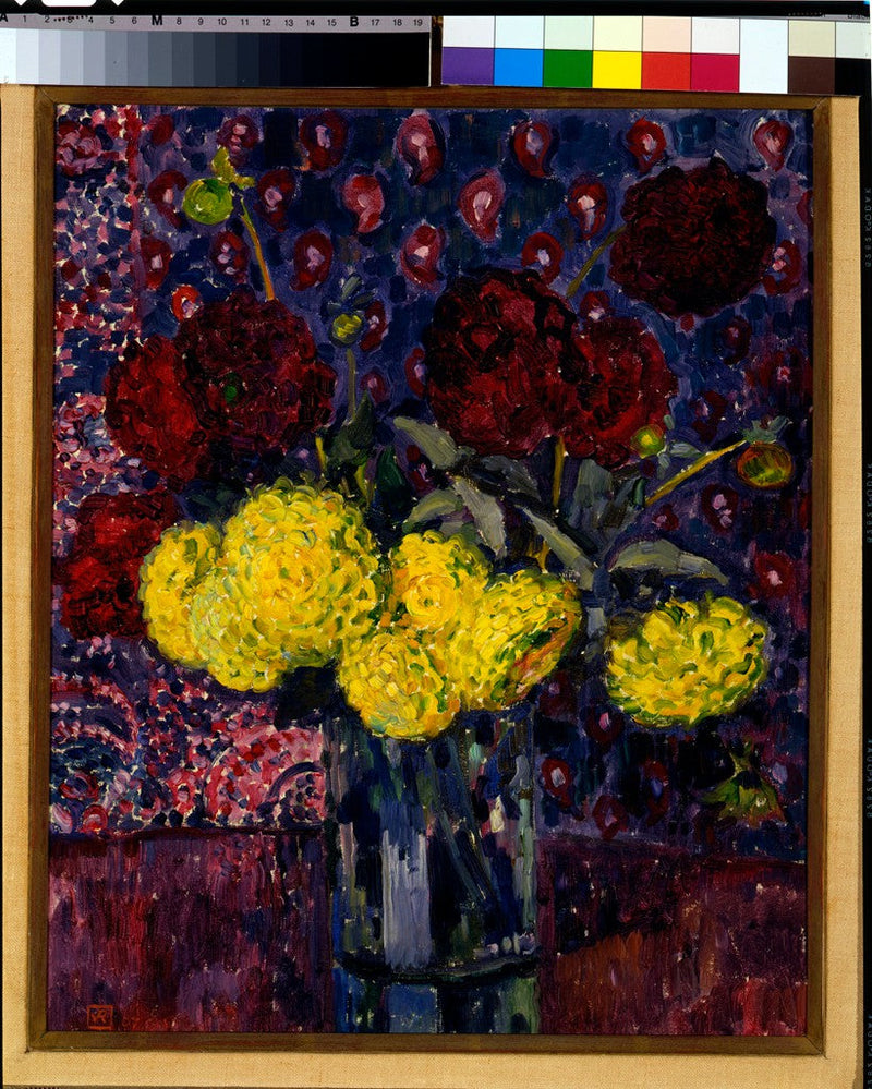 Dahliaer i en vase - Théodore van Rysselberghe