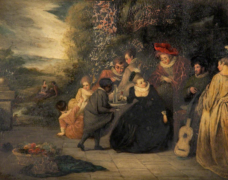 Sidende dame med en tjenerinde - Antoine Watteau