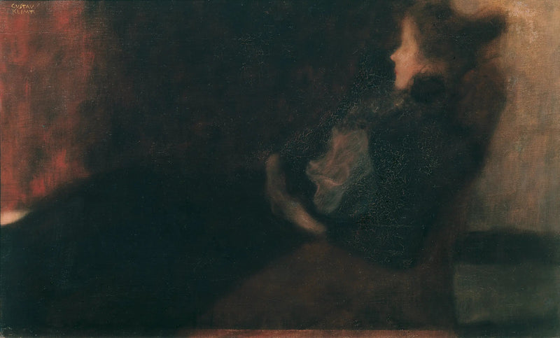 Dame ved pejsen - Gustav Klimt