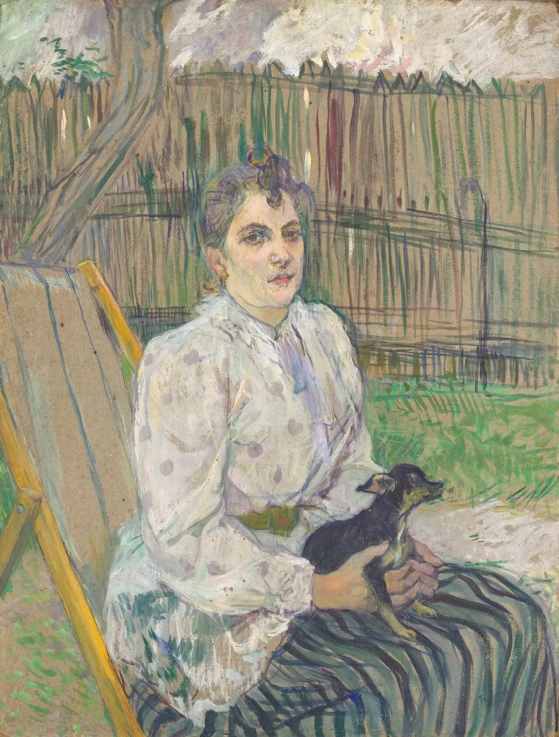 Dame med en hund - Henri de Toulouse-Lautrec