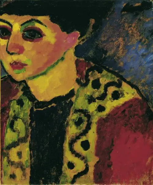 Dame devant le fond bleu - Alexej von Jawlensky - Alpha Reproduction
