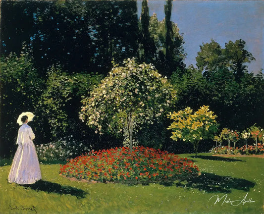 Dame en blanc au jardin - Claude Monet - Reproductions de tableaux et peintures haut de gamme