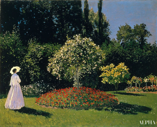 Dame en blanc au jardin - Claude Monet - Reproductions de tableaux et peintures haut de gamme