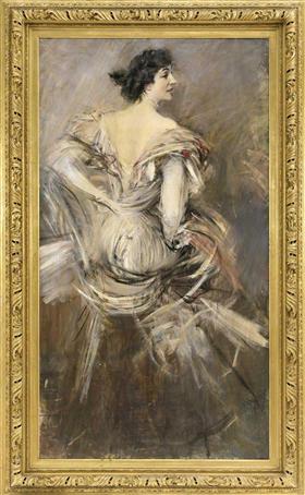 Brun aftenkjole dame - Giovanni Boldini