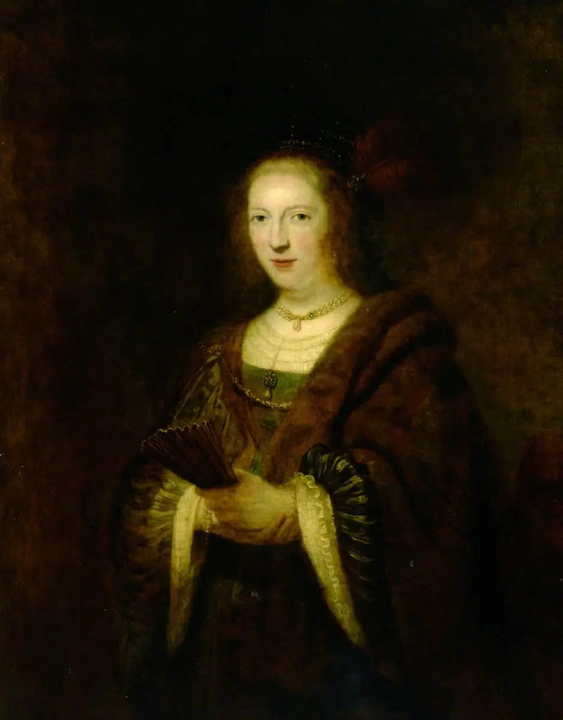 Dame med en vifte - Rembrandt