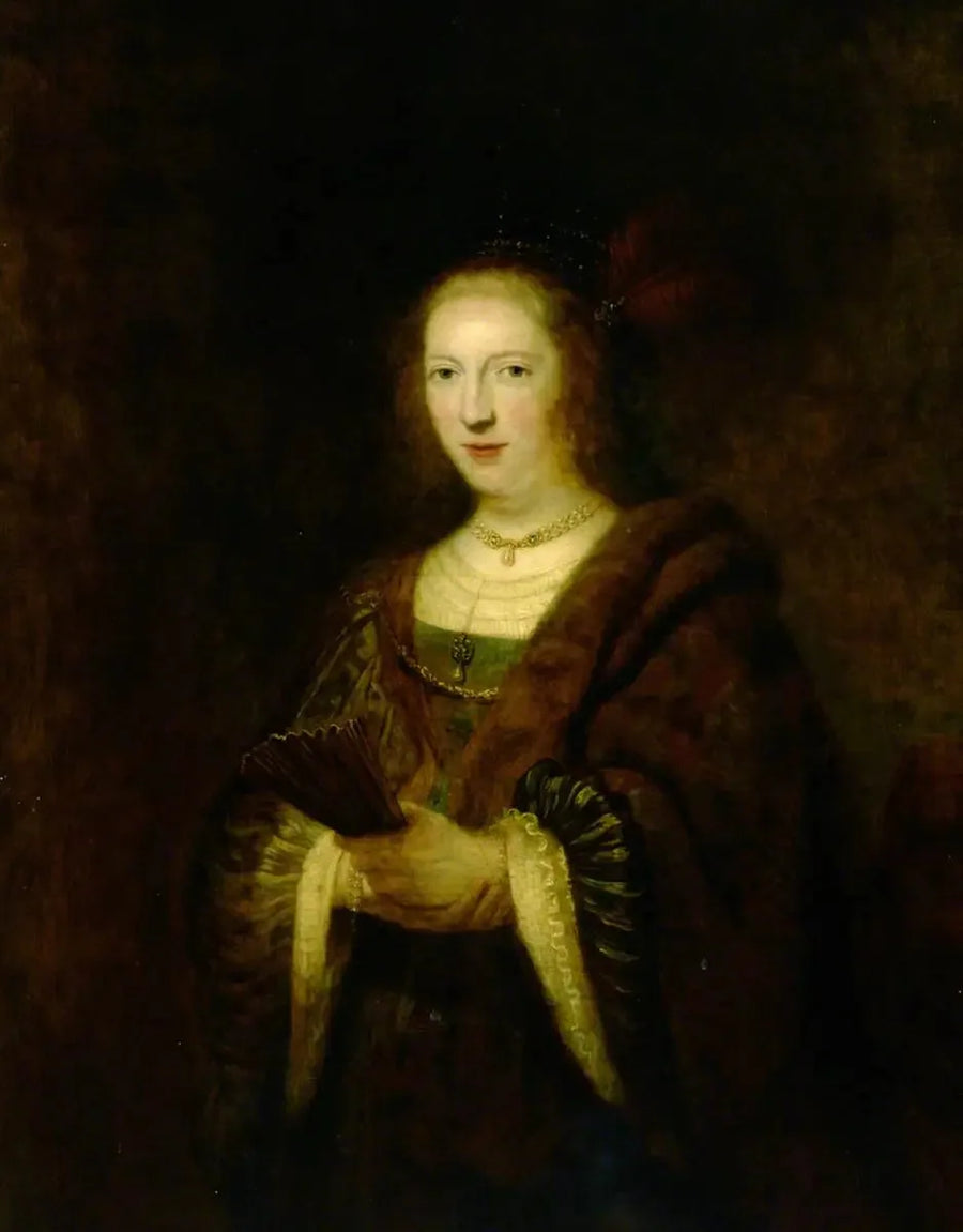 Dame med en vifte - Rembrandt