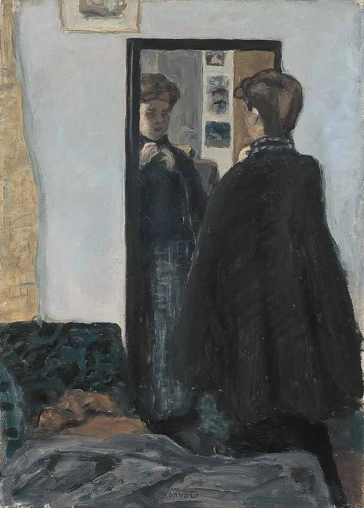 Dame vor dem Spiegel - Pierre Bonnard image 1 reproduction de peinture à l’huile