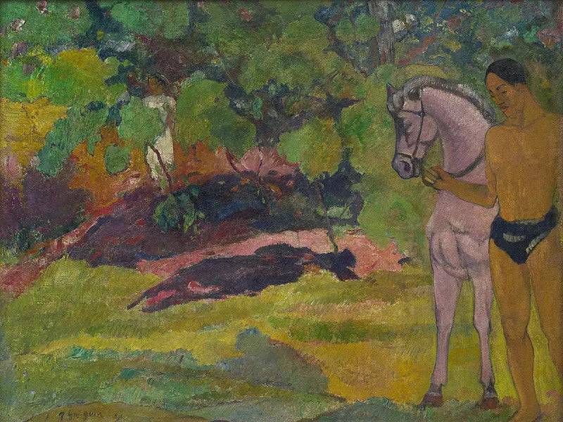 I vanvogn, mand og hest - Paul Gauguin